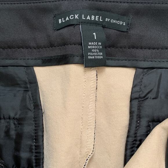 Chico’s Black Label Pants Black Cheetah Print Overlay Cream Dress Party Size 8 - Picture 13 of 14